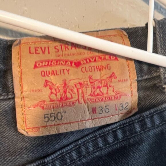 Vintage Levi’s 550 Orange Tab Dark Wash SZ 36/32 1997 Denim Jeans Relaxed Fit - Picture 6 of 8